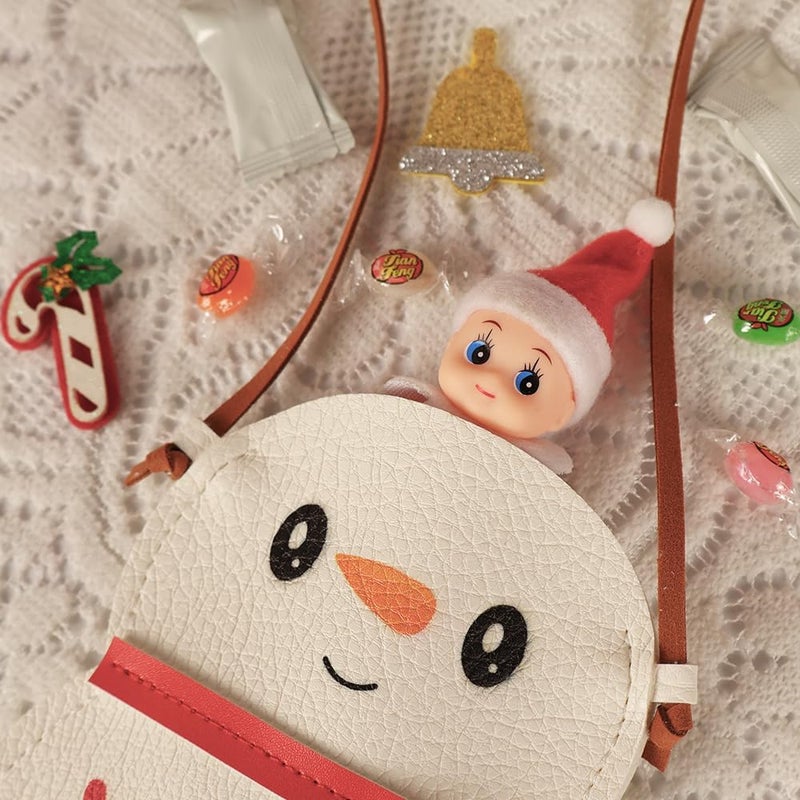 DCLOVERY Store Cute Toddler Purse for Girls，Christmas Snowman Exquisite Leather Small Purse Crossbady Wallets Girls Toddlers Birthday Gift - Image 2
